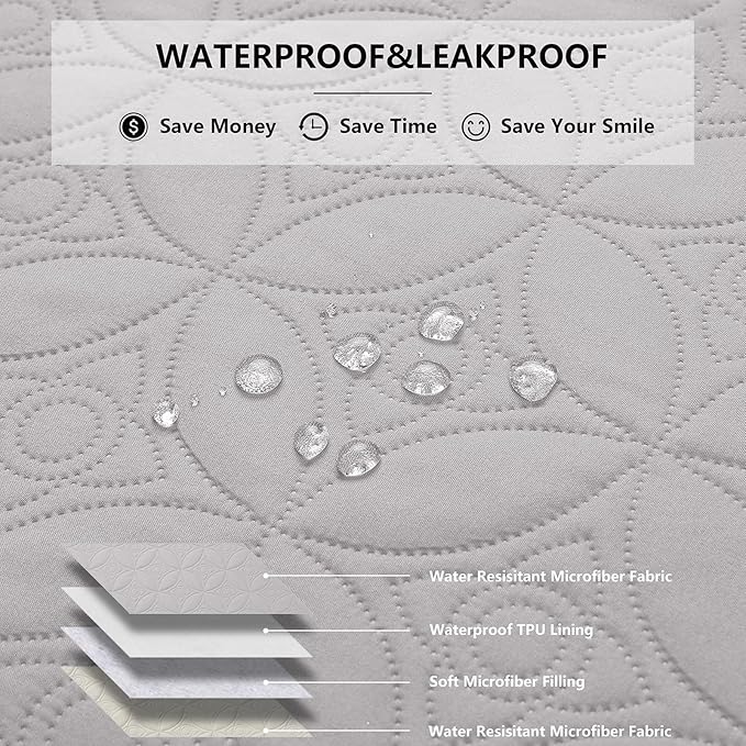 Waterproof Dog Blanket, 30x70 inches Small Pet Couch Covers for Sofa, Chair Bed Furniture Protector from Dogs Washable and Reversible-Lightgrey+Cream