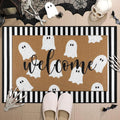 Tinideya 2 Pcs Door Mat Welcome Non Slip Coir Mats Floor Layering Doormats Seasonal for Front Porch Entryway Decor(Spooky)