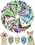 PET SHOW 50 Pack Hawaiian Dog Bandanas Bulk for Small Medium Dogs Puppys Washable Adjustable Pet Scarf Triangle Bibs for Dogs Cats Red Pink Decorative Grooming Accessories