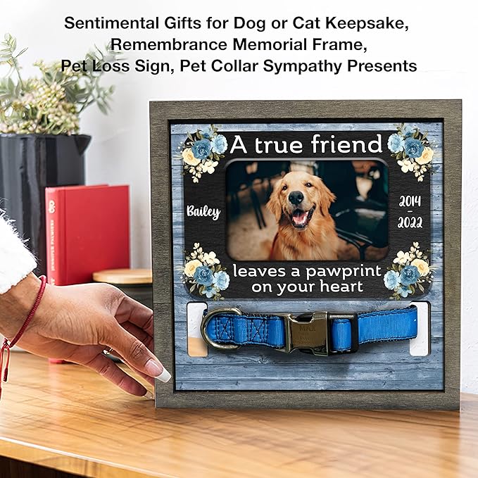 Dog Memorial Gifts Personalized Loss Of Pet Dog Memorial Picture Frame Pet Loss Gift Personalized Custom Cat Picture Collar Frames Memory Boxes For Keepsakes Death Remembrance