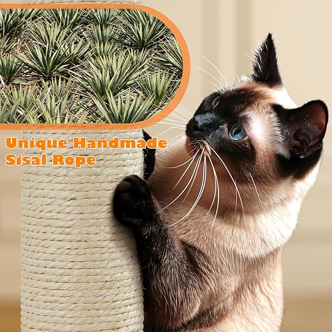 Yaheetech 62.5inches Cat Tree Cat Tower Cat Condo with Platform & Hammock, Scratching Posts for Kittens Pet Play House with Plush Perch for Indoor Activity Relaxing, Light Gray