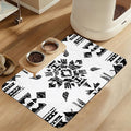 Black Boho Art Dog Food Mat–Christmas Stocking Absorbent Quick Dry Feeding Placemat for Food and Water Bowls, Non Slip Rubber Backing, Waterproof Pet Supplies for Mess-Free Eating 16"x24"