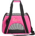 Pawer Soft-Sided Pet Carrier for Cat and Small Dog,Hot Pink Color,Medium Size,Washable Cloth Airline Approved Travel Tote,with 2 Mesh Opens and a Strap for Carry,Multiple Colors Available