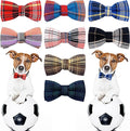 PET SHOW 8pcs Plaid Small Dogs Collar Bow Ties Puppies Cats Collar Charms Accessories Slides Attachment Bowties for Birthday Wedding Parties Assorted