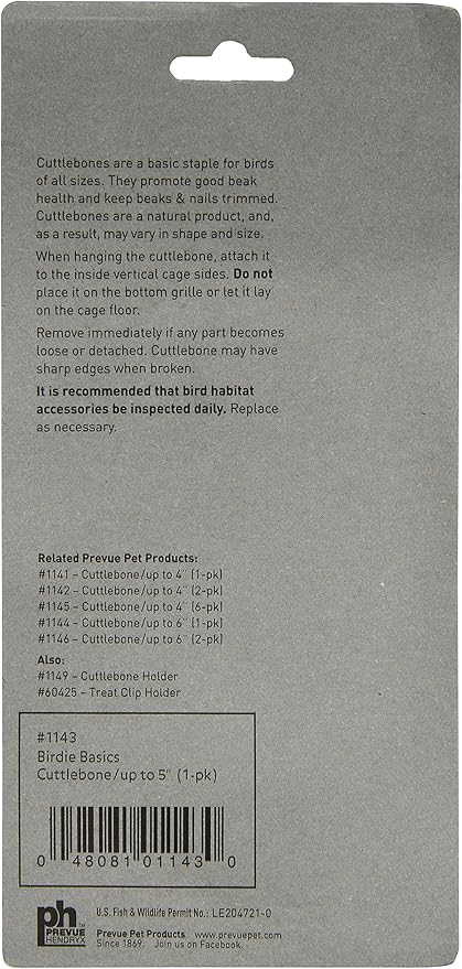 Prevue Pet Products Bpv1143 5-Inch Bird Cuttlebone, Medium (Pack of 2)
