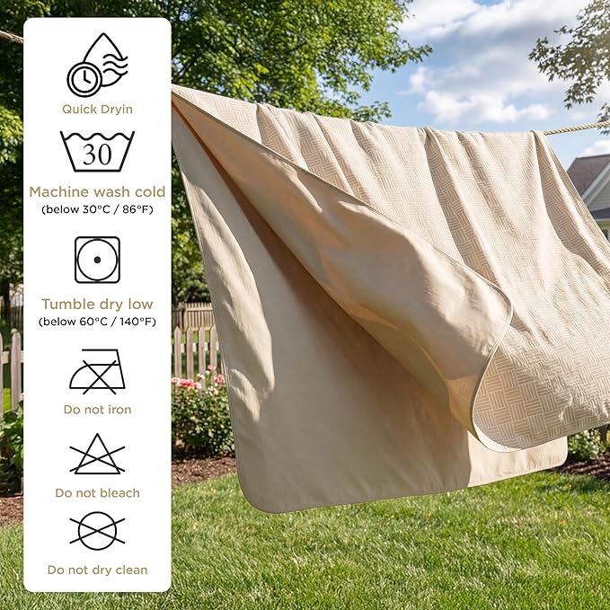 Bedsure Waterproof Bed Cover for Dogs Washable - Waterproof Blanket for Twin Bed Couch Sofa Cozy, Lightweight Furniture Protector for Pet Cat Quick Drying, Sandy Tan, 68x82IN