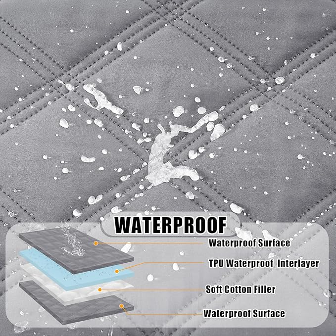 Smiry Waterproof Dog Bed Cover Blanket 52x82, Soft Reversible Pet Blanket, Washable Leakproof Cats Dogs Couch Cover for Sofa, Couch, Furniture, Grey/Grey