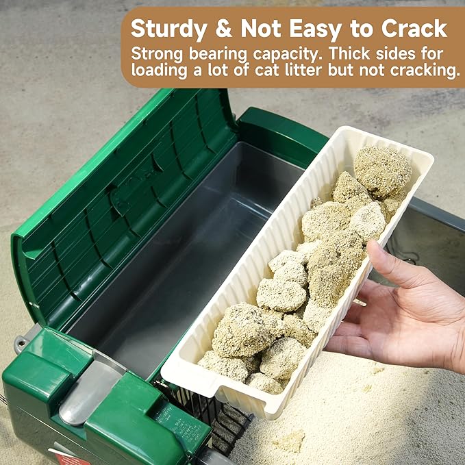 30Pcs Disposable Waste Receptacles Compatible with Pet Zone Semi-Automatic Cat Litter Box, Disposable Cat Litter Receptacles, Cornstarch Material, Kitty Litter Tray (Machine NOT Included)