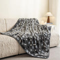 Dog Blanket Paw Bone Pattern 1 Pack 1 Super Soft Warm Flannel Sofa Cover Car Bed Protector, Urine Proof Washable Outdoor Pet Blanket for Puppy Large Dogs & Cats,80"*60" Grey