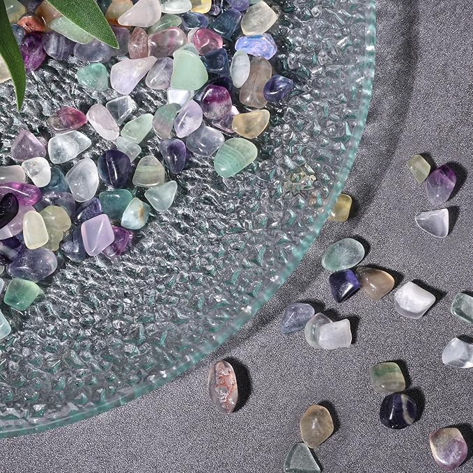 JOHOUSE Quartz Crystals, Crushed Chips Tumbled Polished Stones Assorted Irregular Shaped Decorative Rocks Succulent Pebbles for Indoor Plants Aquarium Betta Fish Tank Gravel Vase Filler DIY Crafts 1LB