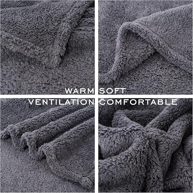 3 Blankets, Dog Cat Pet Blanket, Soft Warm Fleece, for Puppy, Small Dogs or Kitten, Cats, Plush Fuzzy Blanket for Bed, Sofa, Travel (24" x 18", 3/Pack, Beige+Light Gray+Dark Gray)