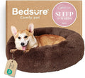 Bedsure Calming Dog Bed for Medium Dogs - Donut Washable Medium Pet Bed, 30 inches Anti-Slip Round Fluffy Plush Faux Fur Cat Bed, Fits up to 45 lbs Pets, Coffee
