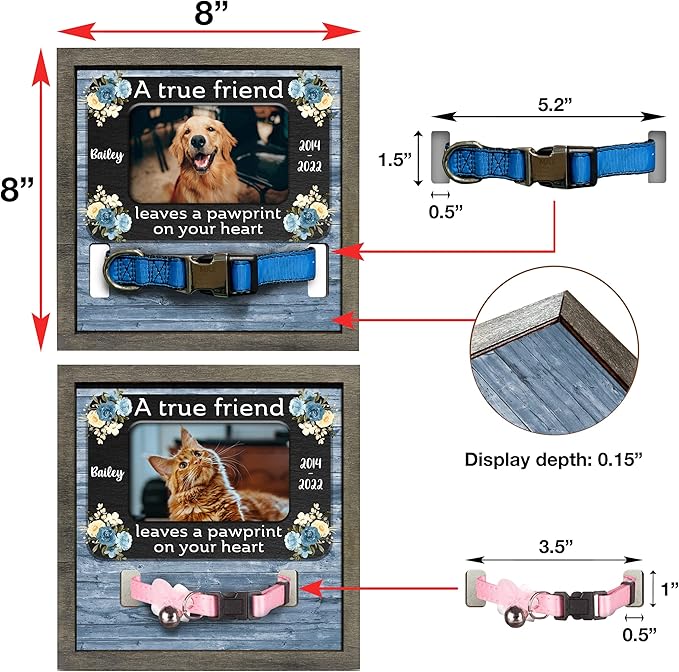 Dog Memorial Gifts Personalized Loss Of Pet Dog Memorial Picture Frame Pet Loss Gift Personalized Custom Cat Picture Collar Frames Memory Boxes For Keepsakes Death Remembrance