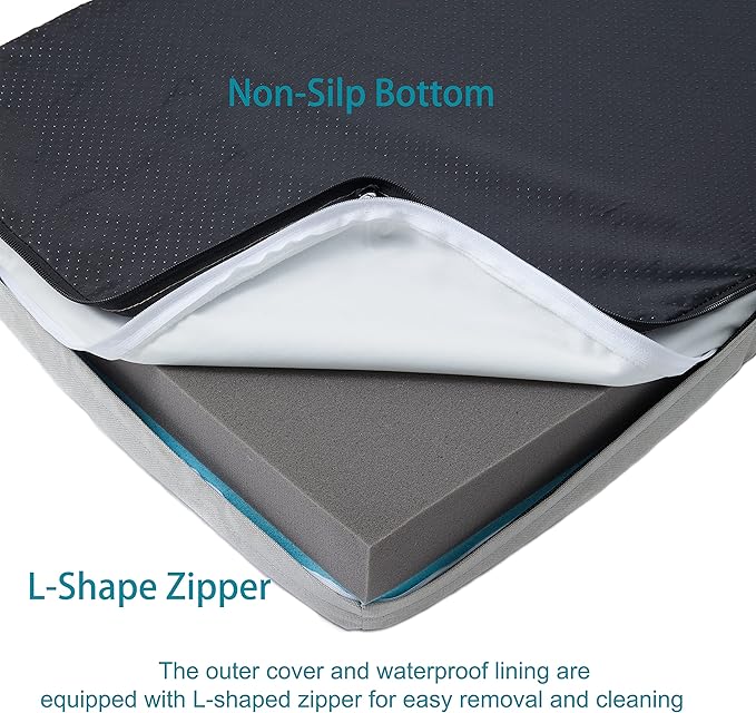 Orthopedic Memory Foam Dog Bed, Cooling Dog Beds for Medium Dogs -Waterproof Pet Bed for Crate with Removable Washable Cover, M(29inch,45Lbs)