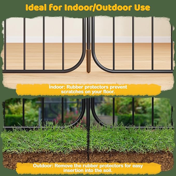 Yaheetech Expandable Dog Playpen, 8 Panel 20 inch Puppy Playpen with Door Indoor/Outdoor Pet Fence for Small Medium Dogs