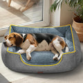 Orthopedic Dog Bed for Large Sized Dogs with Removable Washable Cover, Waterproof Lining & Non-Slip Base, Pet Dogs Couch Sofa with Extra Thick Dual-Layer Interior Padding, 36", Grey