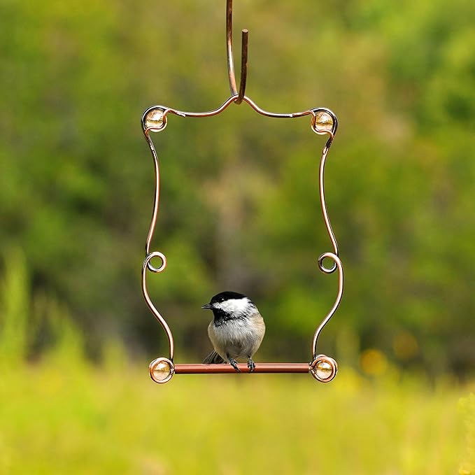 Perky-Pet Copper Beaded Hummingbird Swing - Rust Resistant Finish - Humming Bird Swing for Outdoors - Attract Perching Birds - 90, Copper, Rose Beads