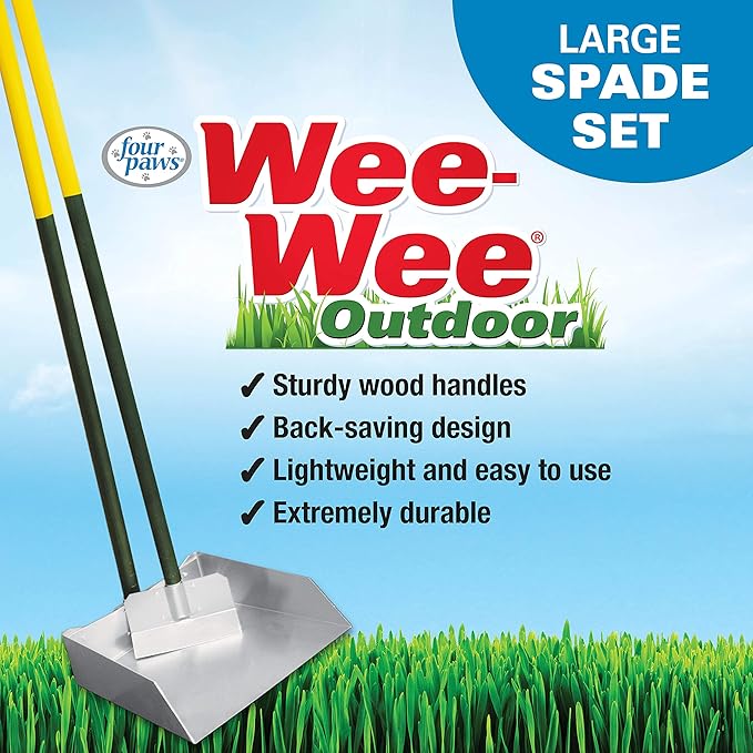 Four Paws Wee-Wee Pooper Scoopers for Dogs l Outdoor Rake l Spade & Pan l Pooper Scooper Set