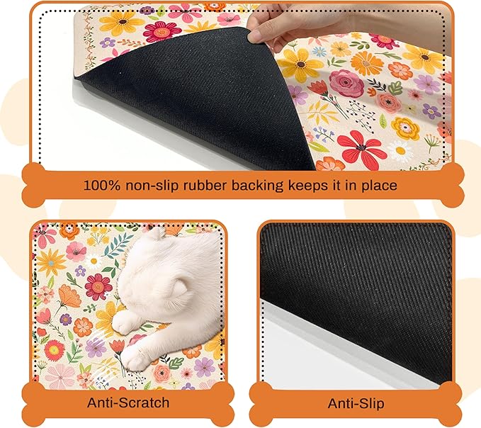Pet Feeding Mat for Floors Waterproof Dog Mat for Food and Water Absorbent Quick Dry Non Slip mat for Cat Bowls