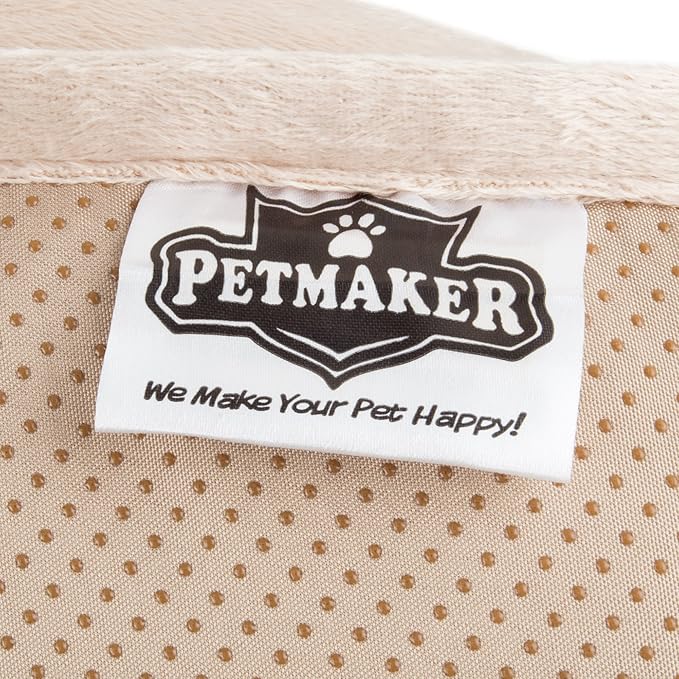 Couch Cover for Dogs – 30x30.5 Pet Furniture Protector with Memory Foam Bolster, Quilted Fabric, Non-Slip Water-Resistant Base by PETMAKER (Beige)
