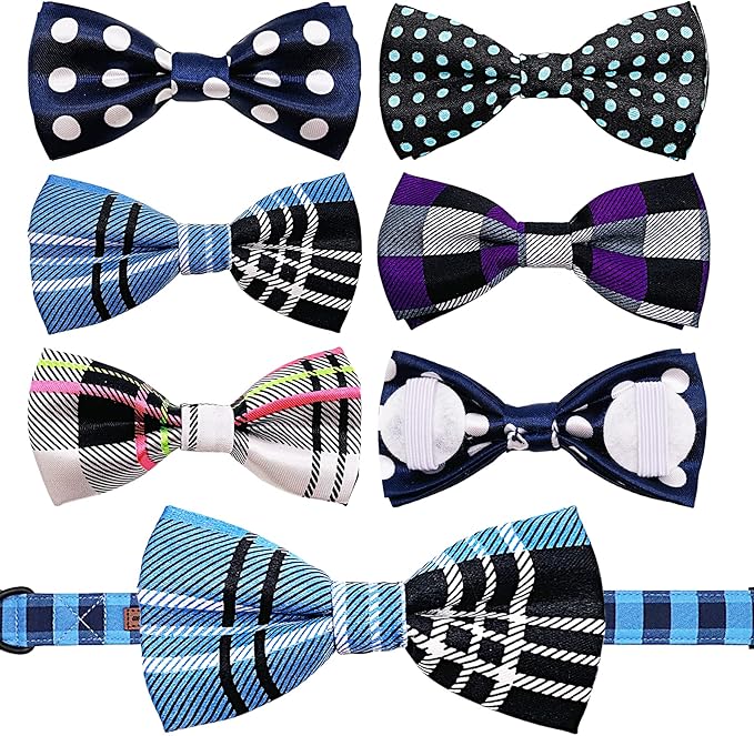 PET SHOW Pet Small Dogs Collar Embellishment Attachment Bow Ties Puppies Cats Collar Charms Accessories Slides Bowties for Birthday Wedding Parties Assorted A Style Pack of 5