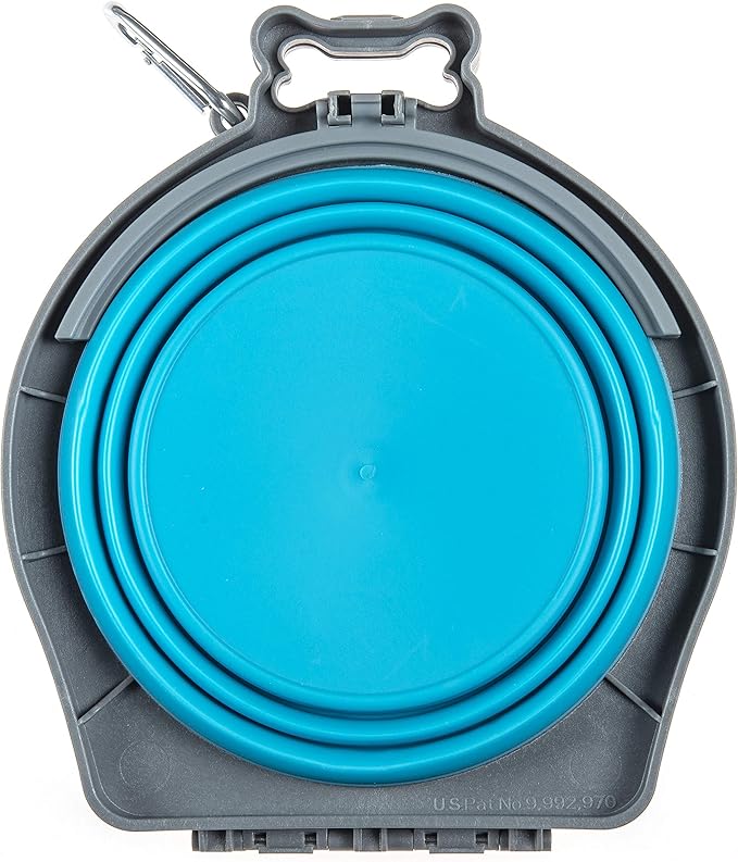 Loving Pets 73807992: Travel Double Diner Dog Bowl, Blue Md
