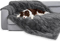 gogobunny Waterproof Dog Blanket for Couch & Furniture Protection - Super Soft Reversible Throw for Large Dogs & Cats, Calming Washable Fur & Sherpa Pet Blanket (60x80 Inch, Grey)
