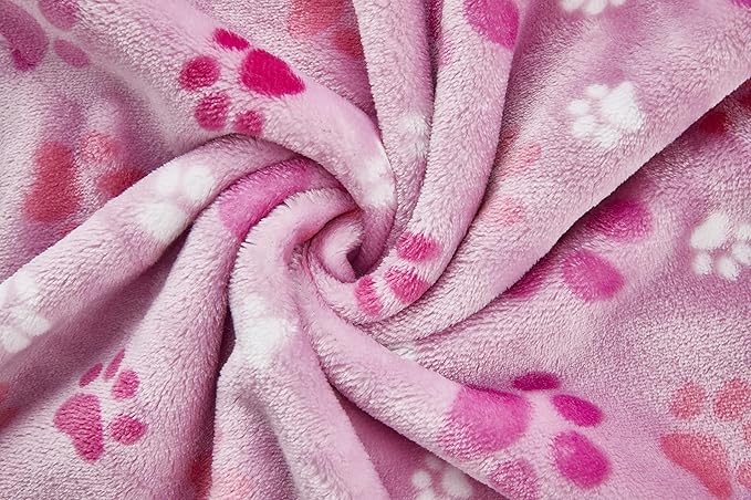 Allisandro Luxurious Dog Blanket, Extra Softness 350 GSM Flannel Fleece Pet Throw for Small Medium and Large Dogs Puppies and Cats, Pink, 80 × 64 Inches