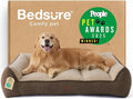 Bedsure SupportMax™ XL Plus Orthopedic Dog Beds Large Sized Dog - Extra Thick Supportive Dogs Couch with Waterproof Washable Cover, Jumbo Comfort Pet Sofa with Soft Sherpa & Nonskid Bottom, Brown, 48"