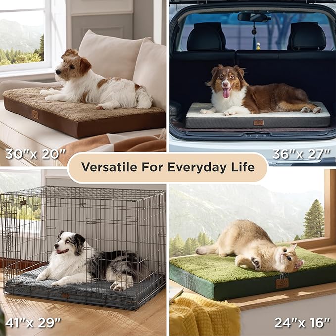 Bedsure Giant Dog Bed for Jumbo Dogs - 53" x 36" Flat Pet Beds with Removable Washable Cover, Orthopedic Egg Crate Foam Mat for Long-Bodied Pets Up to 120 lbs