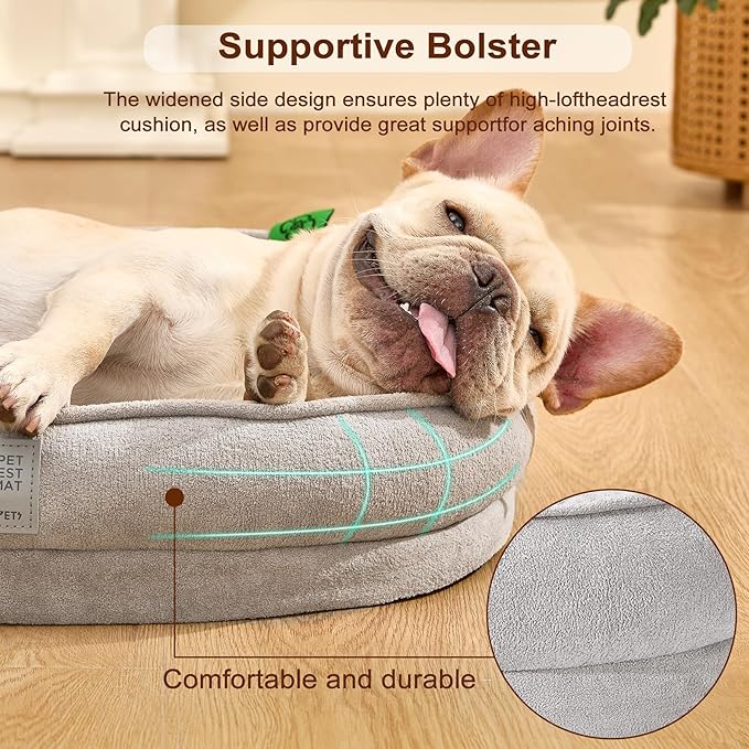 Orthopedic Dog Bed for Large Dog,Washable with Removable Cover&Non-Slip Bottom Couch Bed with Four-Sided Cushions Grey L