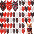 Weewooday 50 Pcs Valentine's Day Dog Bandanas Bulk for Dogs Soft Bibs Adjustable Triangle Heart Lips Bandana for Small Medium Large Pet Costume(Valentine, 25.6 x 17.7 x 17.7 Inch)