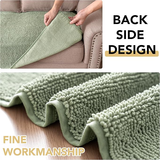 H.VERSAILTEX Non Slip Pet Couch Cover Chenille Dog Bed Protector Thick Soft Sofa Slipcover Pet Friendly Washable Couch Cushion Covers for Pets (30" x 53", Sea Foam)