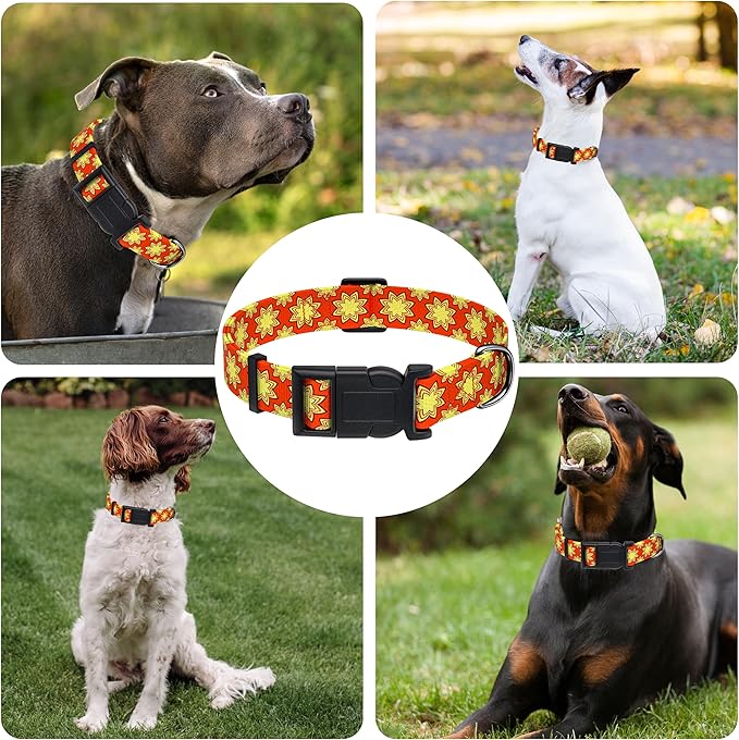 Dog Collar, Classical Indian Spirit Boys Girls Puppy Collar for Small Medium Large Dogs, Adjustable Soft Indian Pet Collar with Safety Buckle for Male Females(Yellow,XS)