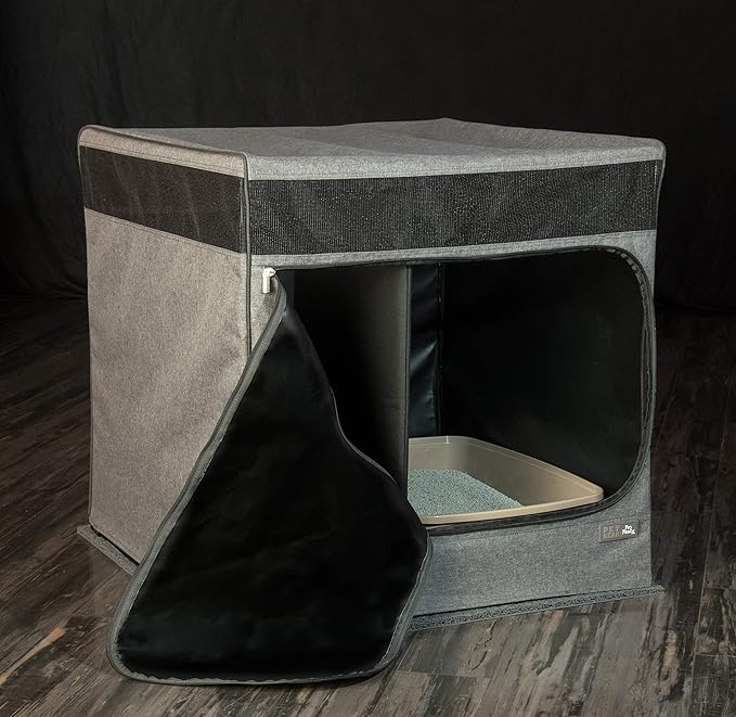 Pet Gear Pro Pawty for Cats with littertraX Mat, Put an end to Scattered Litter, Foldable, Easy Clean, Litterbox not Included, Grey