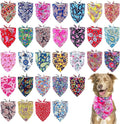 30 Pcs Paisley Dog Bandanas Bulk 33 Inche XL Stitch Dogs Bandanas Polyester Print One Side Bandana Grooming L