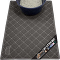 GORILLA GRIP Cat Litter Box Mat, 47x35, Water Resistant, US Designed Kitty Litter Trapping Mats, Easy to Clean, Scatter Control, Less Mess and Clean Floors, Kitten Supplies for Indoor Cats, Dark Gray