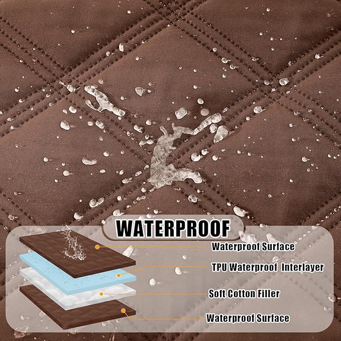 Smiry Waterproof Dog Bed Cover Blanket 30x70, Soft Reversible Pet Blanket, Washable Leakproof Cats Dogs Couch Cover for Sofa, Couch, Furniture, Brown/Brown