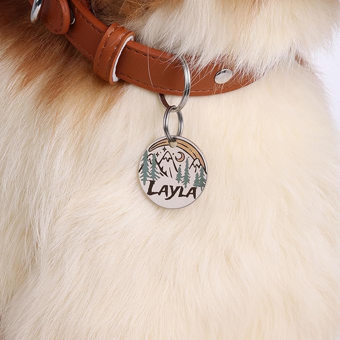 Colorful Dog Tags Personalized, Engraved Dog Tags with Colored Printing for Pets, Dog Name tag with deep Engraving, Custom pet ID Tags, Customizable cat Collar Holder tag (Meteor)