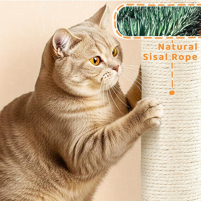 Yaheetech Cat Tree, 82.5in Large Tower w/Hammock, 2 Kitty-Ear Perches, 2 Cozy Condos, Scratching Posts, Basket, Furniture for Large Cats, Kittens, Light Gray