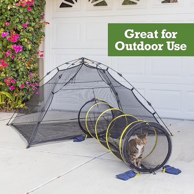 Outback Jack Outdoor Cat Enclosures for Indoor Cats (Portable Cat Tent, Outdoor Cat Tent, Cat Tunnel, and Playhouse) Play Tents for Cats, Outside Enclosure (Kitty Compound Play House)