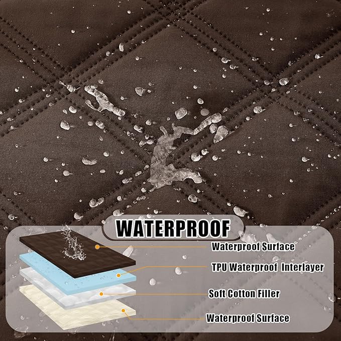 Smiry Waterproof Dog Bed Cover Blanket 40x70, Soft Reversible Pet Blanket, Washable Leakproof Cats Dogs Couch Cover for Sofa, Couch, Furniture, Chocolate/Beige