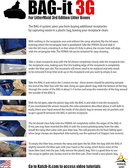 Bag-it 3G, Perma-lid and Permanent Receptacle for Natures Miracle and LitterMaid Litter Boxes (Bag-it 3G, Perma-lid and Permanent Receptacle)