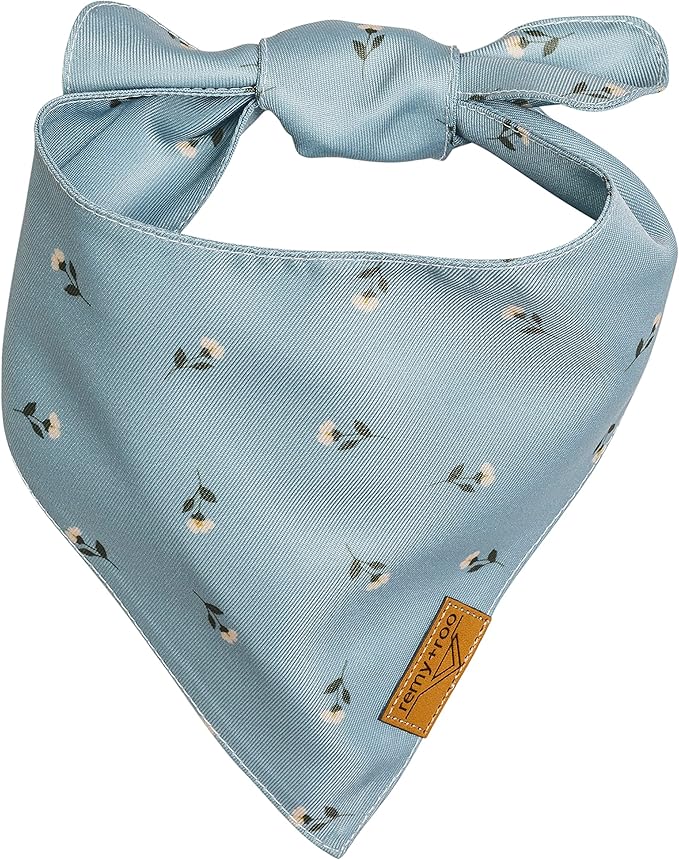 Remy+Roo Large Spring Dog Bandanas - 4 Pack Emily Set | Premium Durable Adjustable Polyester Fabric Dog Scarfs | Patented Shape Girl Dog Bandana, Trendy Patterns, Floral Dog Bandana