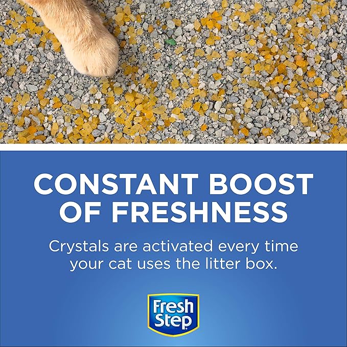 Fresh Step Cat Litter Crystals Deodorizer, Non Toxic Odor Neutralizing Crystals for Litter Boxes that Help Control Smells and Keep Home Areas Fresh, Summer Breeze Scent, 70 Ounce