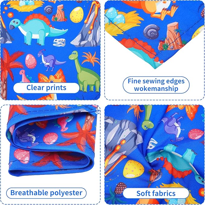 30 Pcs Dinosaurs Dog Bandanas for Small Dogs Stitch Dog Bandana Bulk Reversible Print One Side Polyester Puppy Scarves Party Grooming S