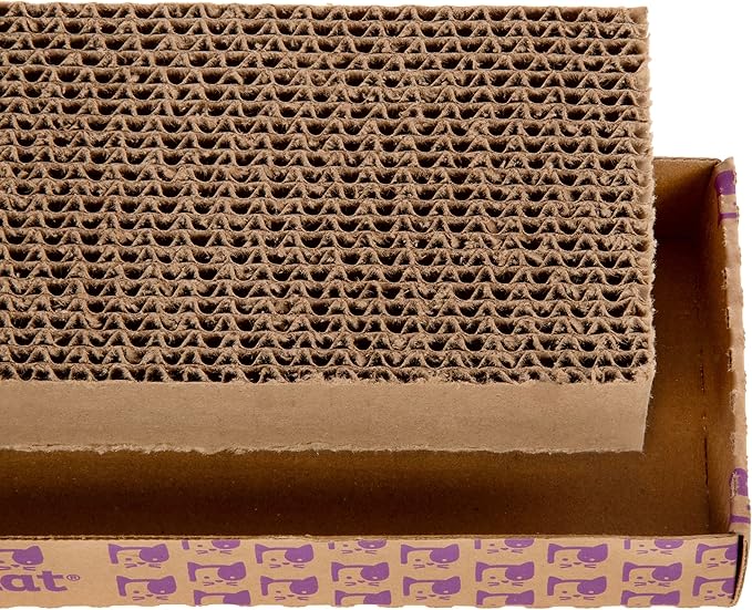 SmartyKat Super Scratcher Corrugated Cat Scratcher and Scratch Pad for Cats, Catnip Infused with Catnip, Scratchers for Indoor Cats and Kittens, Cardboard Scratching Post
