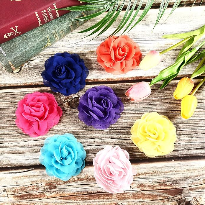 Leinuosen 14 Pcs Flower for Dog Collar Pet Collar Flowers Charms Multi Color Bow Tie for Cat Puppy Dog Grooming Accessories