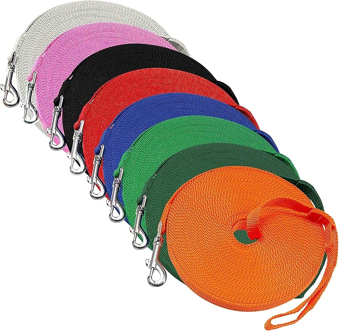 Downtown Pet Supply - Long Dog Leash - 150 ft Orange Nylon Dog Training Leash for Recall & Obedience