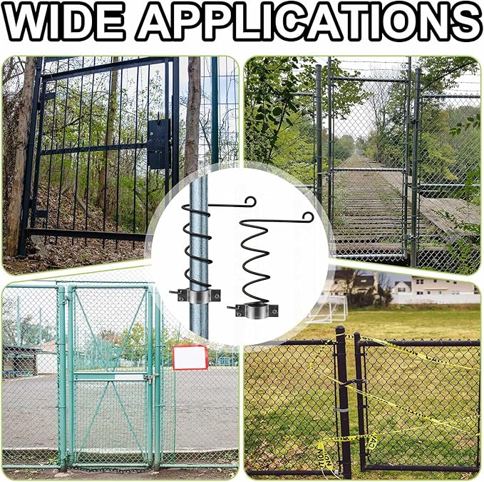 2 Pcs Automatic Chain Link Self Closing Gate Closer for Left and Right Swing Doors Suitable for 1-1/2" to 1-5/8" Diameter Door Frame Tubes, Pool, Pet Gate or Any Chain Link Closer